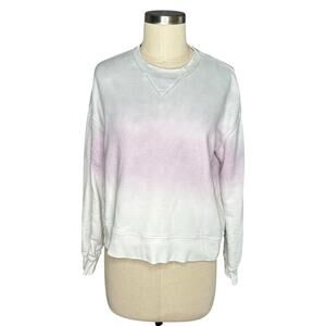 ATM White Gray Pink Ombre Fade Pullover Crewneck Sweatshirt Women's Size XS